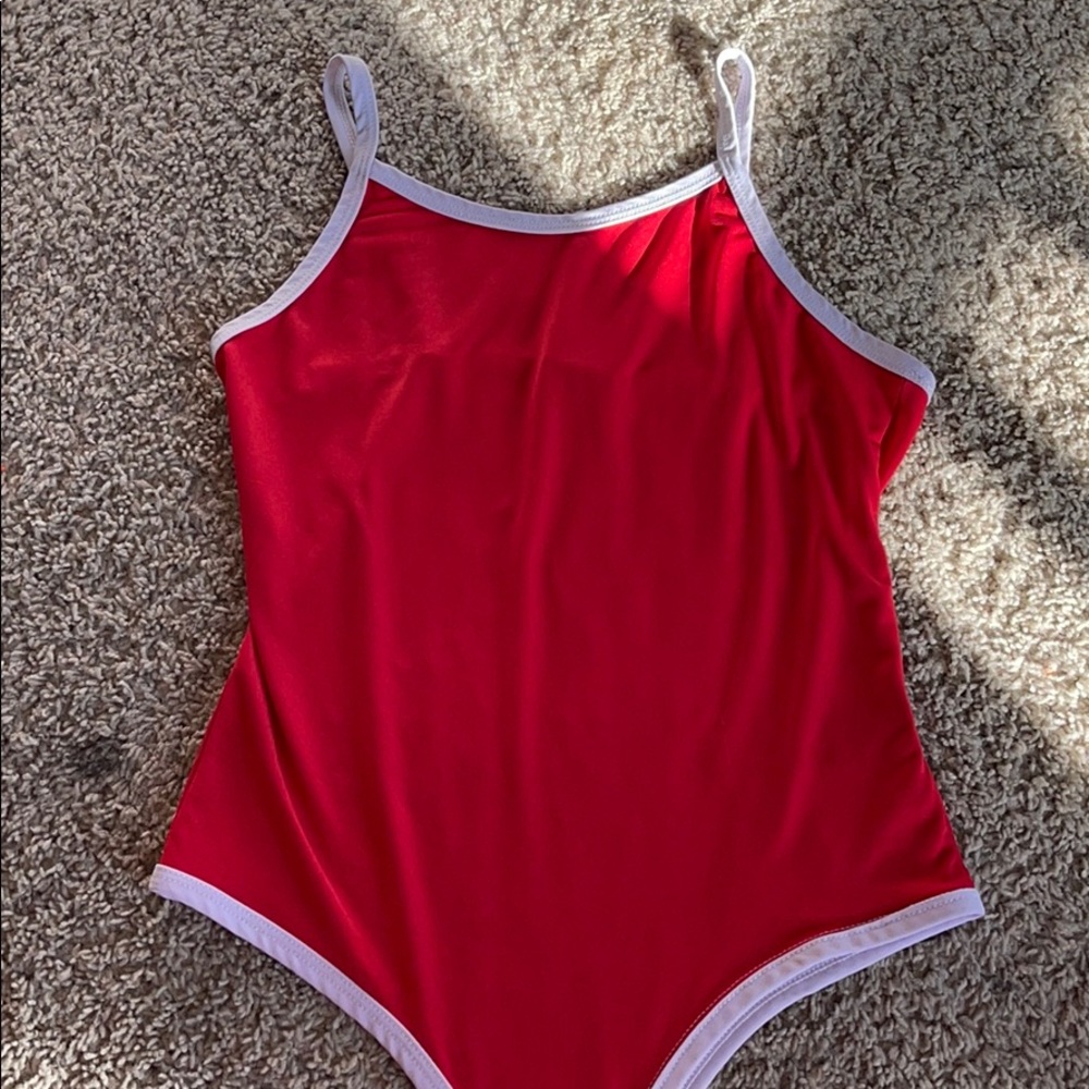 Red Halter Top Body Suit